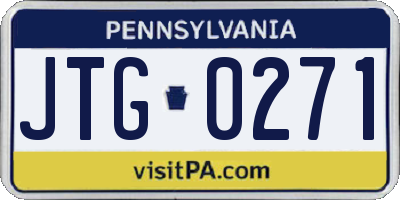 PA license plate JTG0271