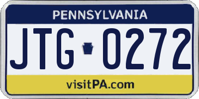 PA license plate JTG0272