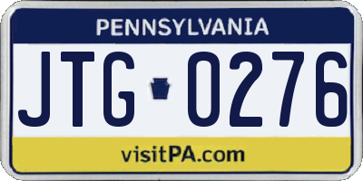 PA license plate JTG0276