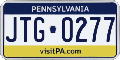 PA license plate JTG0277