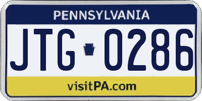 PA license plate JTG0286