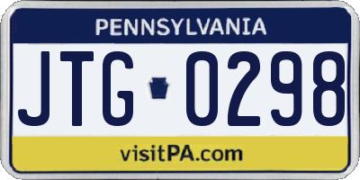 PA license plate JTG0298
