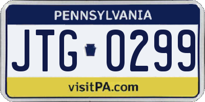 PA license plate JTG0299