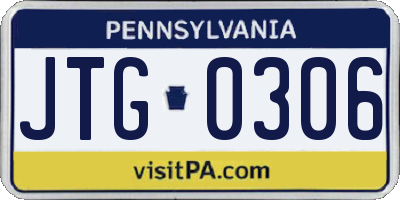 PA license plate JTG0306