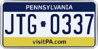 PA license plate JTG0337