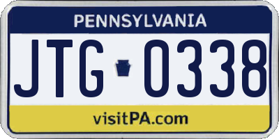 PA license plate JTG0338