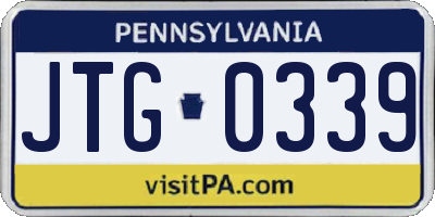 PA license plate JTG0339
