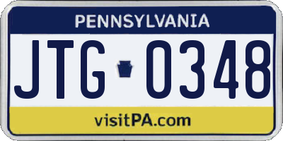 PA license plate JTG0348
