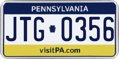 PA license plate JTG0356