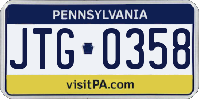 PA license plate JTG0358