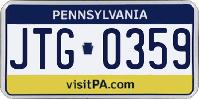 PA license plate JTG0359