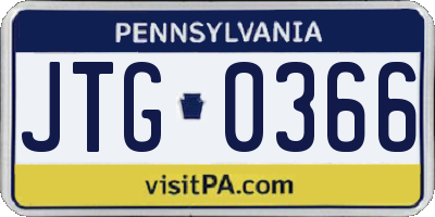 PA license plate JTG0366