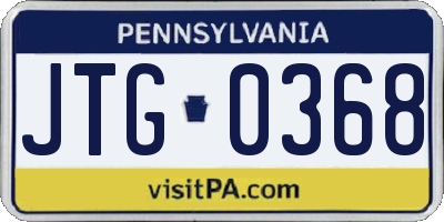 PA license plate JTG0368