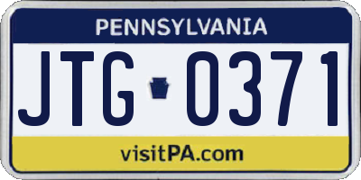 PA license plate JTG0371