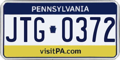 PA license plate JTG0372