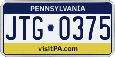 PA license plate JTG0375