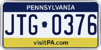 PA license plate JTG0376