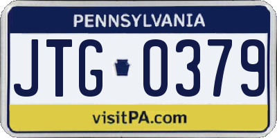 PA license plate JTG0379