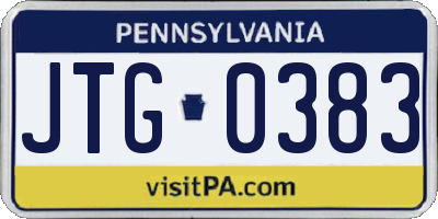 PA license plate JTG0383