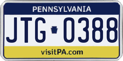 PA license plate JTG0388