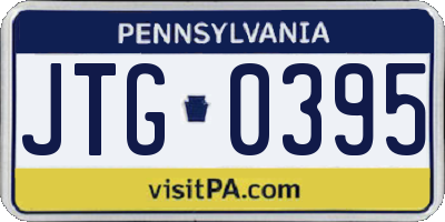 PA license plate JTG0395