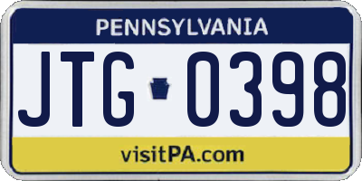 PA license plate JTG0398