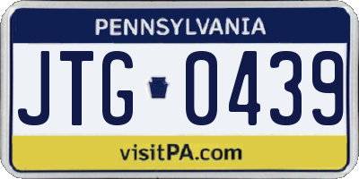 PA license plate JTG0439