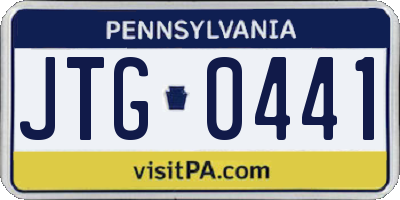 PA license plate JTG0441
