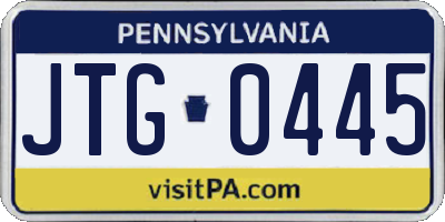 PA license plate JTG0445