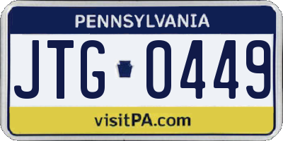 PA license plate JTG0449