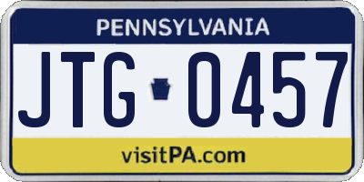 PA license plate JTG0457