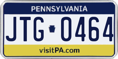 PA license plate JTG0464