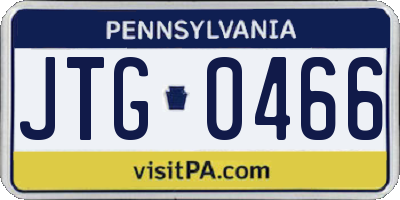 PA license plate JTG0466