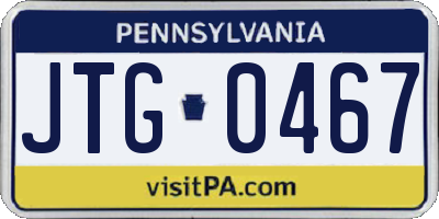 PA license plate JTG0467