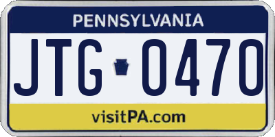 PA license plate JTG0470