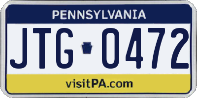 PA license plate JTG0472