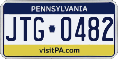 PA license plate JTG0482
