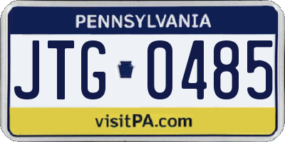 PA license plate JTG0485