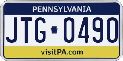 PA license plate JTG0490