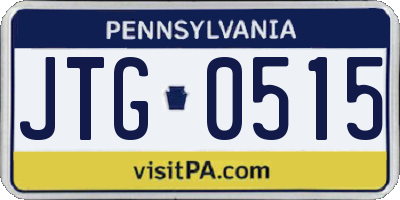 PA license plate JTG0515