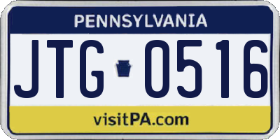 PA license plate JTG0516