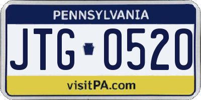PA license plate JTG0520