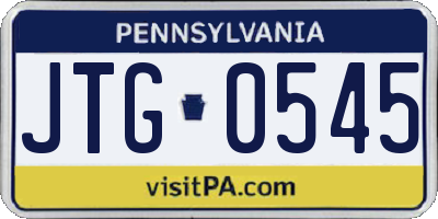 PA license plate JTG0545