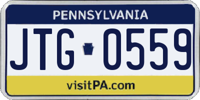PA license plate JTG0559