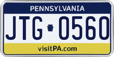 PA license plate JTG0560