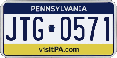 PA license plate JTG0571