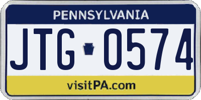PA license plate JTG0574