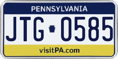 PA license plate JTG0585