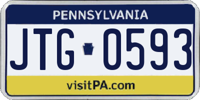 PA license plate JTG0593