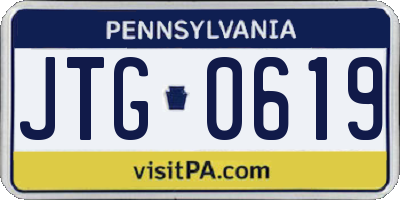 PA license plate JTG0619